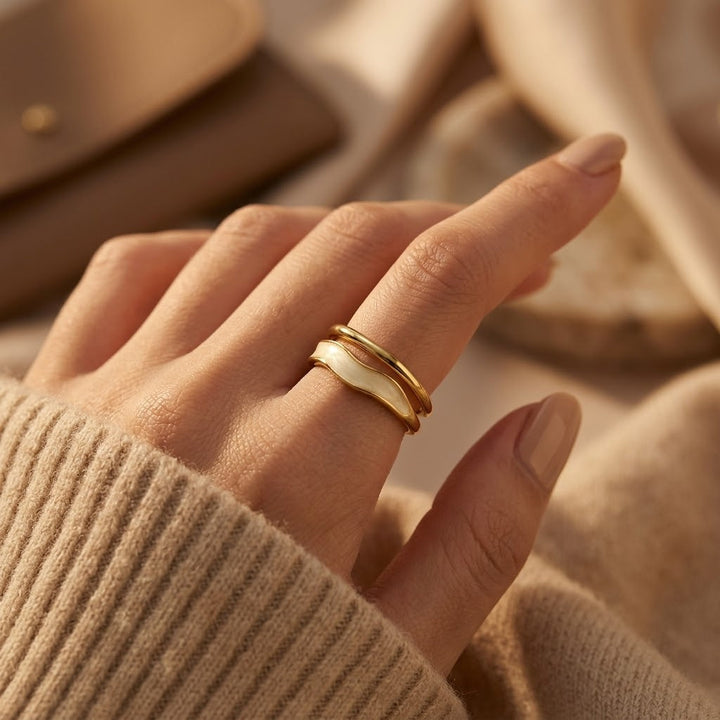 Anel Escultural Dourado