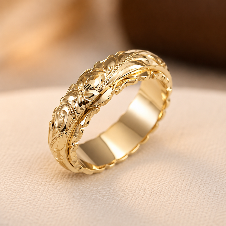Anel de Flor em Ouro Antigo | Ouro